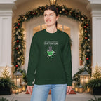 Cat in Ornament Sweatshirt — 'Is Attention' Holiday Cat Crewneck