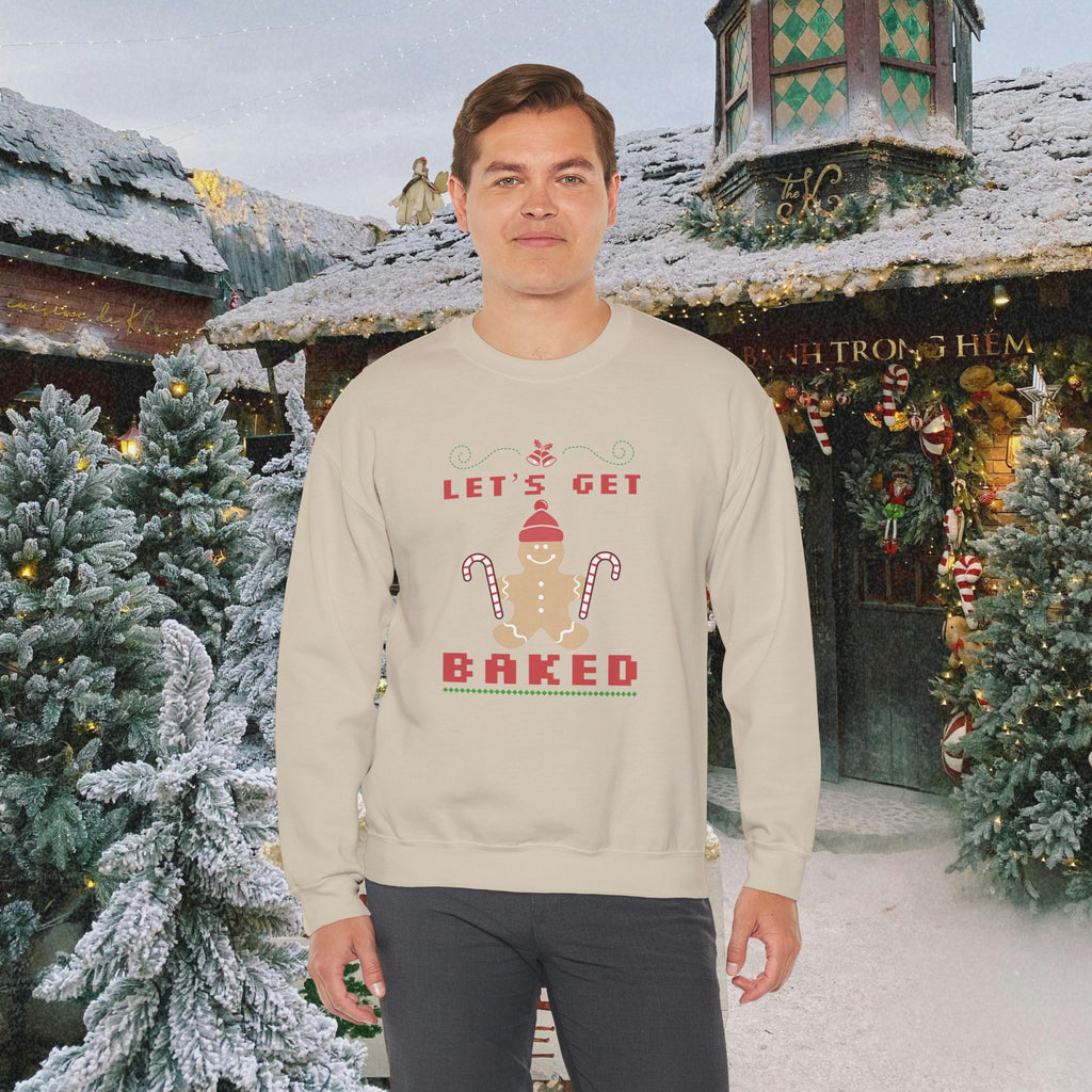 Holiday 'Let's Get Baked' Gingerbread Sweatshirt — Funny Christmas Baking Sweater