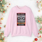 Crewneck Sweatshirt - "No Hugs Please" Grumpy Raccoon Holiday Sweater
