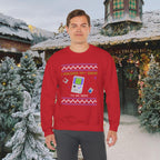 I Paused My Game Retro Handheld Sweatshirt — Gamer Christmas Ugly Sweater