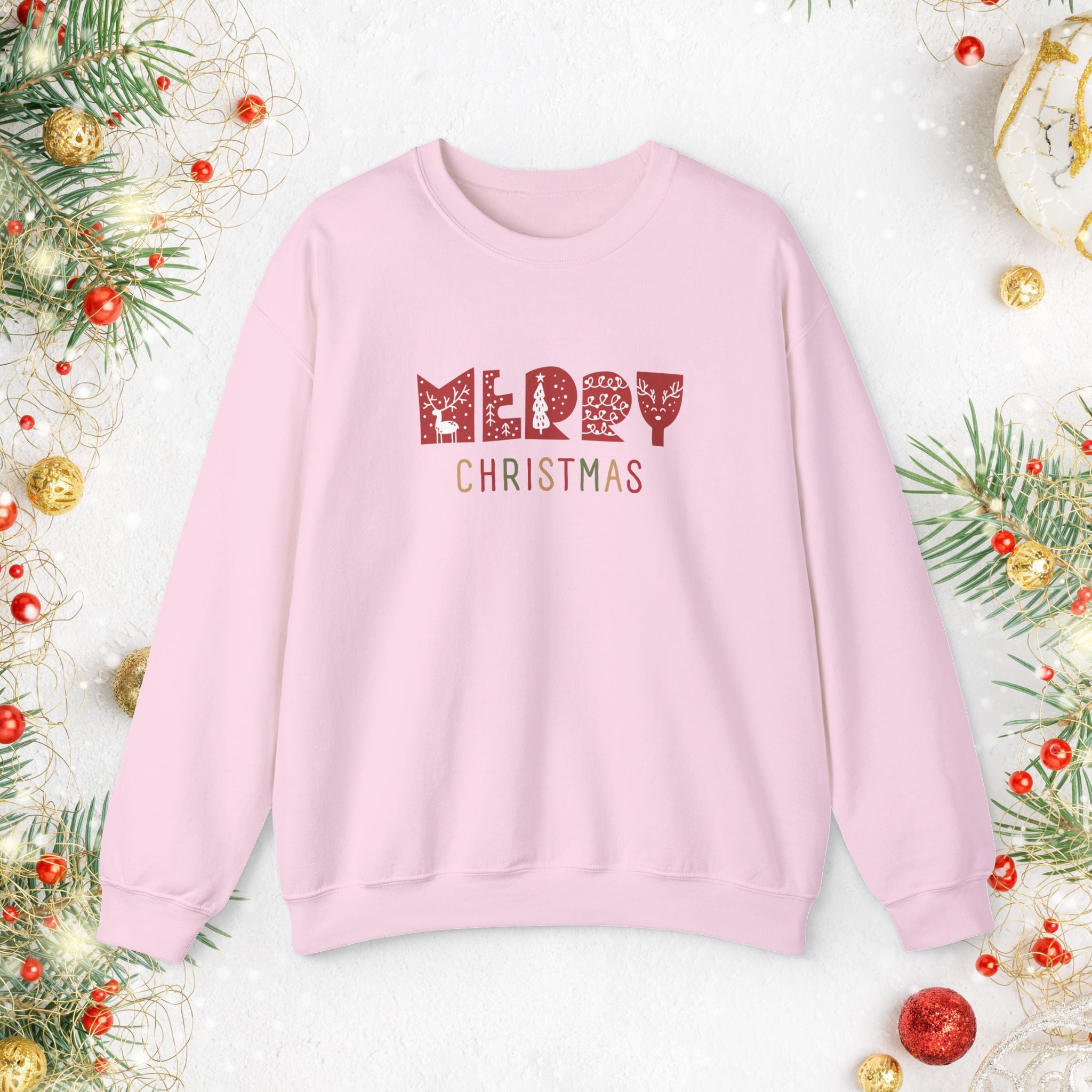 'Merry Christmas' Holiday Sweater - Festive Holiday Crewneck