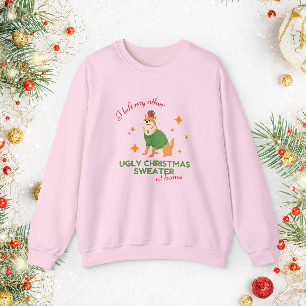 Corgi Christmas Sweater "I Left My Other Ugly Christmas Sweater at Home" — Cute Corgi Holiday Crewneck