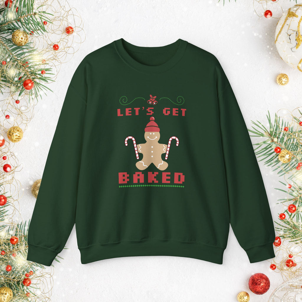 Holiday 'Let's Get Baked' Gingerbread Sweatshirt — Funny Christmas Baking Sweater