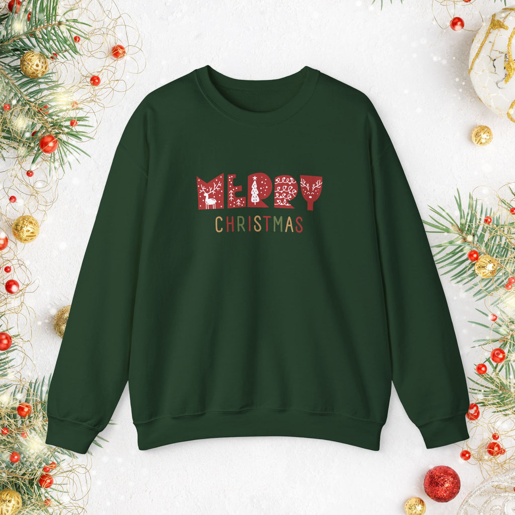'Merry Christmas' Holiday Sweater - Festive Holiday Crewneck