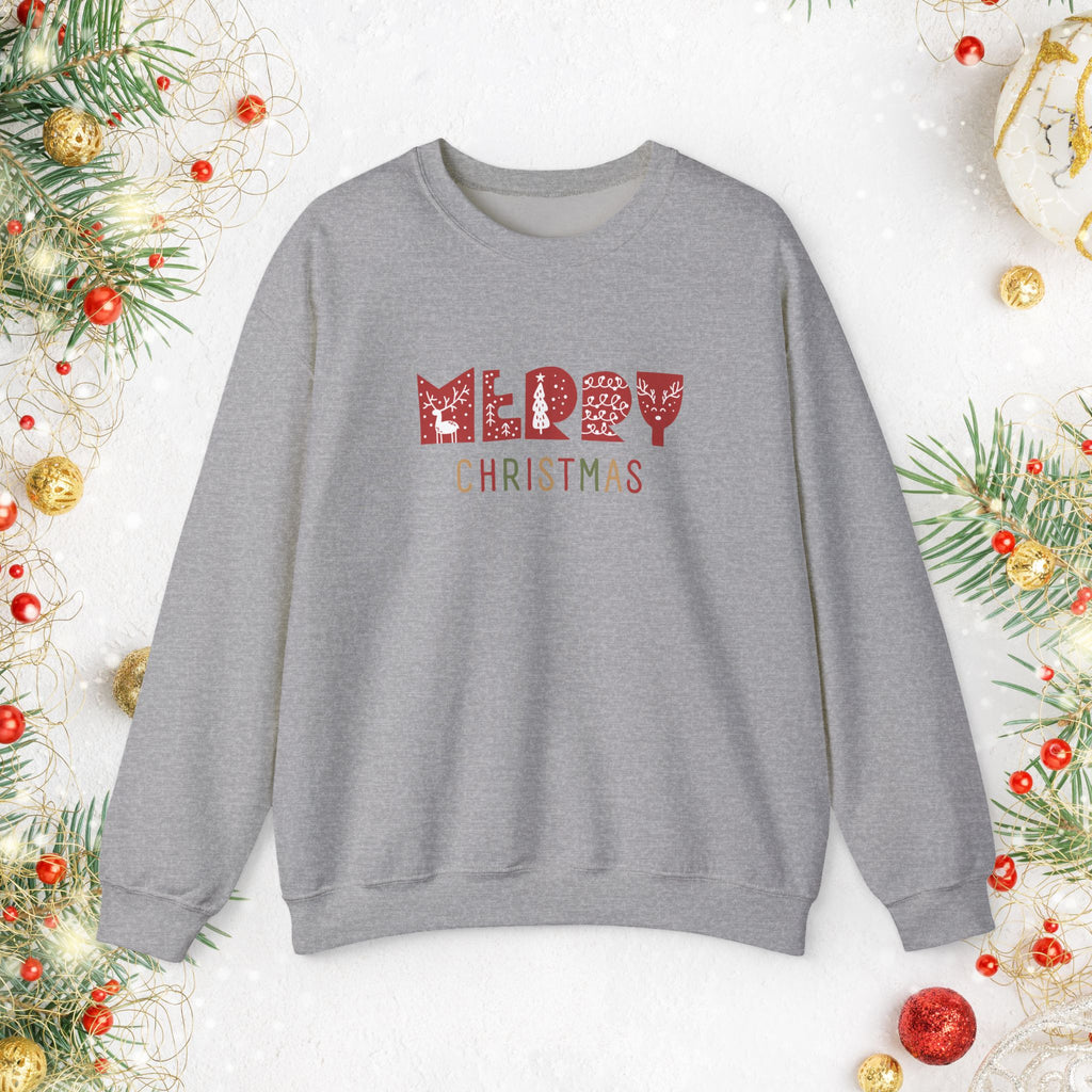'Merry Christmas' Holiday Sweater - Festive Holiday Crewneck