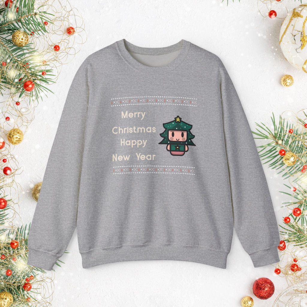 Christmas Nutcracker Crewneck Sweatshirt — "Merry Christmas Happy New Year" Holiday Pullover
