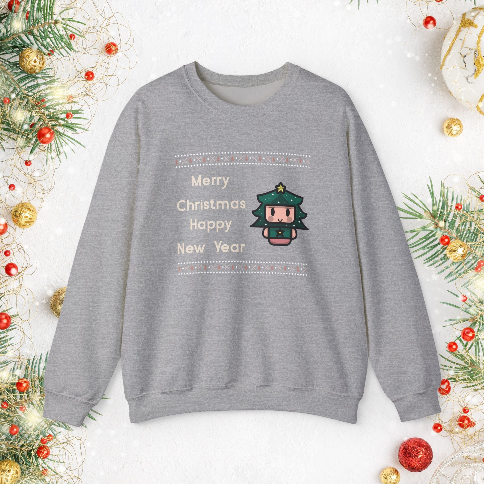 Christmas Nutcracker Crewneck Sweatshirt — "Merry Christmas Happy New Year" Holiday Pullover