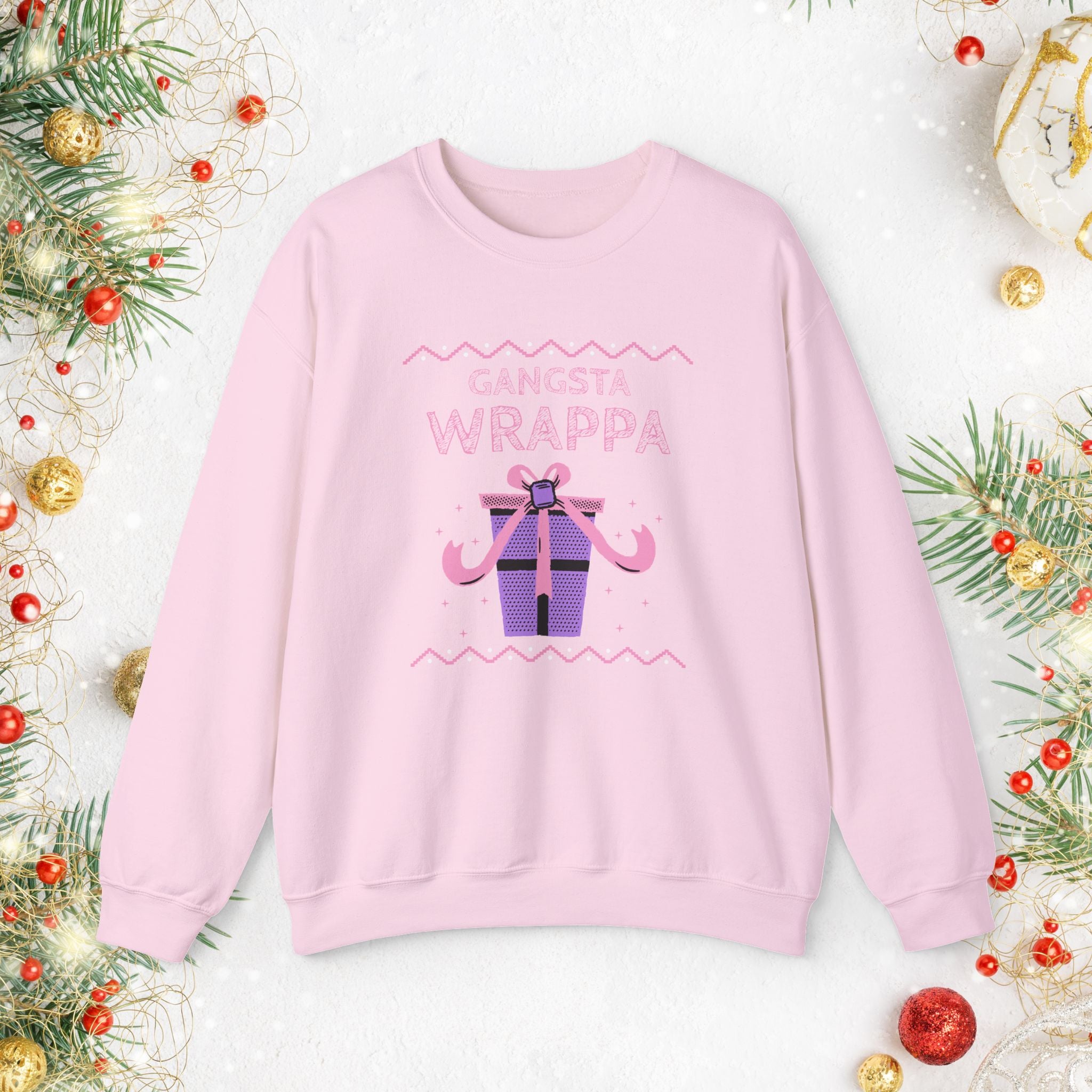 Gangsta Wrappa Christmas Sweatshirt — Funny Holiday Gift Sweater