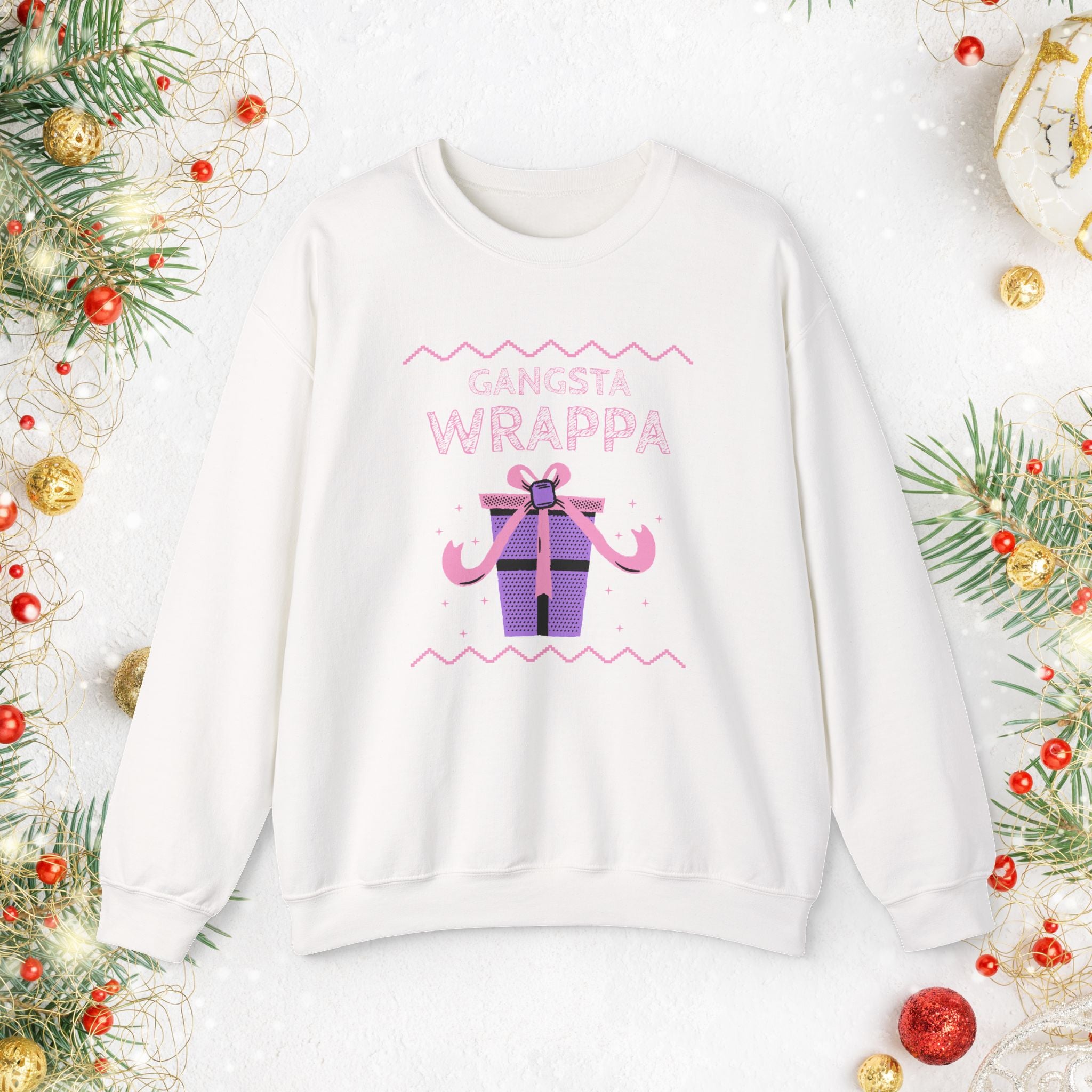 Gangsta Wrappa Christmas Sweatshirt — Funny Holiday Gift Sweater