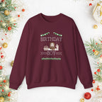 Birthday Boy Jesus Sweatshirt — Festive Retro Cake & Candles Crewneck