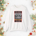 Crewneck Sweatshirt - "No Hugs Please" Grumpy Raccoon Holiday Sweater