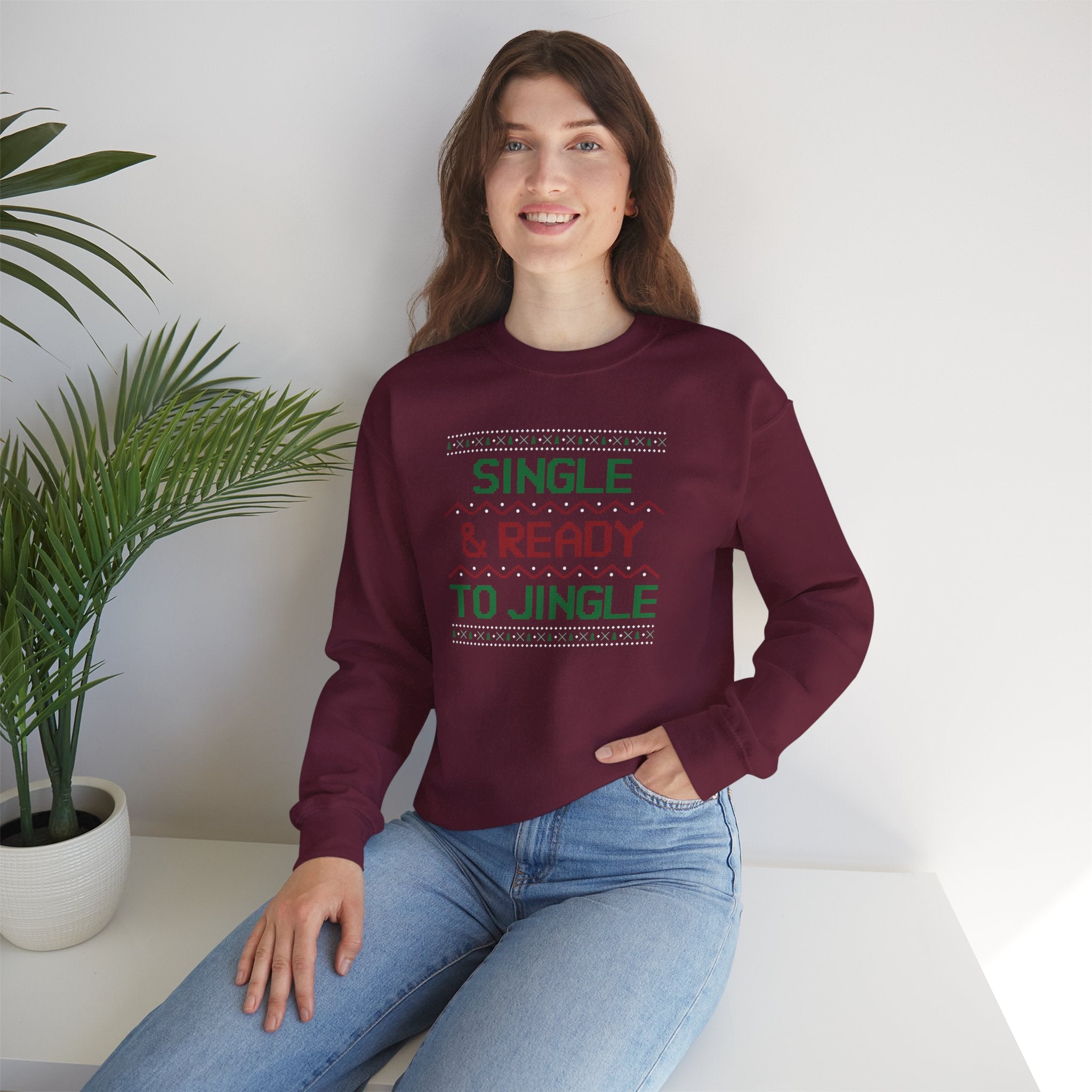 Single & Ready To Jingle Sweatshirt — Funny Christmas Holiday Crewneck