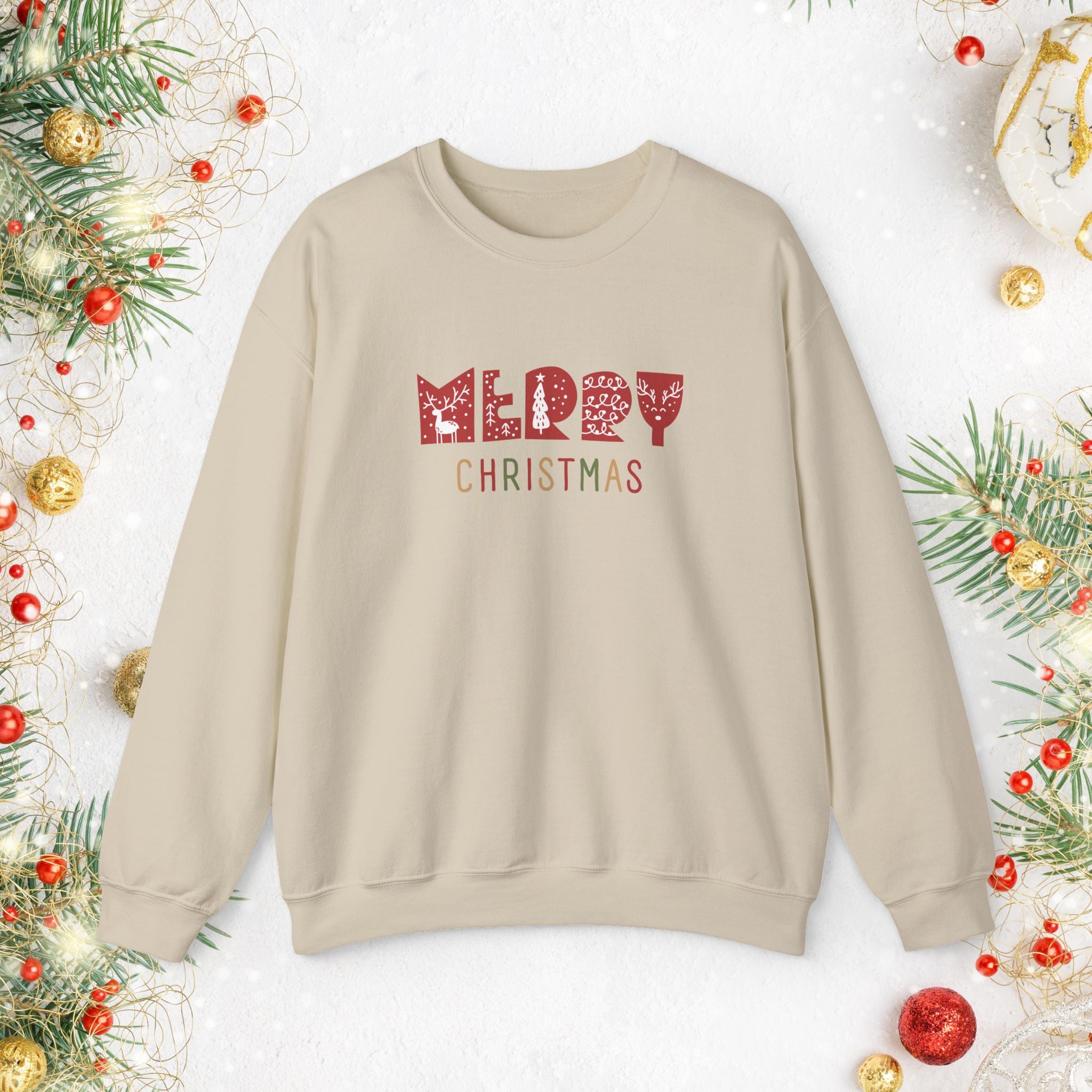 'Merry Christmas' Holiday Sweater - Festive Holiday Crewneck
