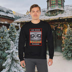 Crewneck Sweatshirt - "No Hugs Please" Grumpy Raccoon Holiday Sweater