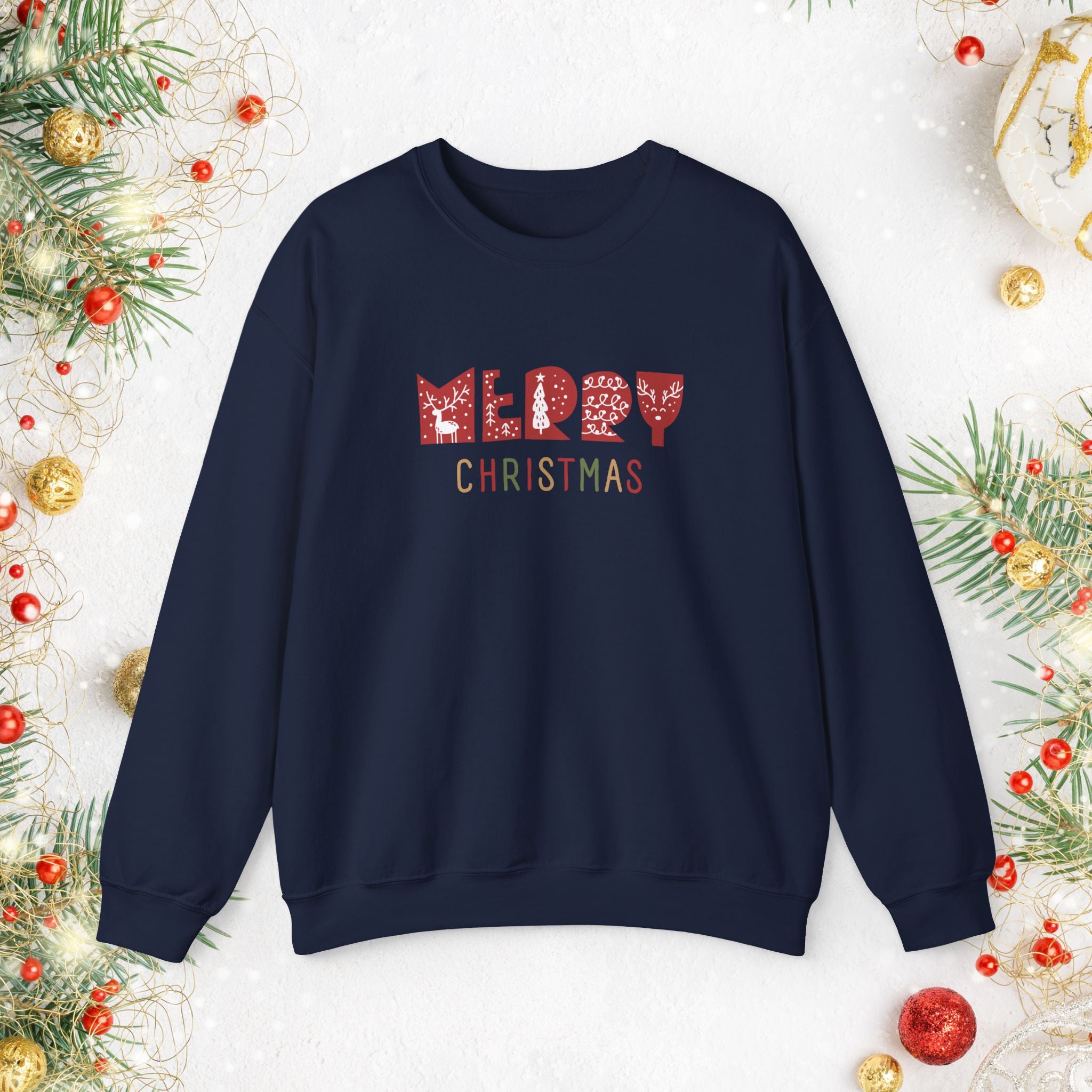 'Merry Christmas' Holiday Sweater - Festive Holiday Crewneck