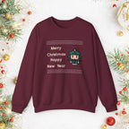 Christmas Nutcracker Crewneck Sweatshirt — "Merry Christmas Happy New Year" Holiday Pullover
