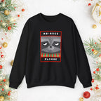 Crewneck Sweatshirt - "No Hugs Please" Grumpy Raccoon Holiday Sweater