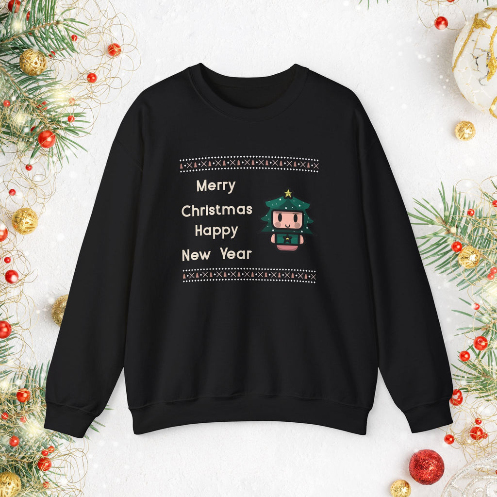 Christmas Nutcracker Crewneck Sweatshirt — "Merry Christmas Happy New Year" Holiday Pullover