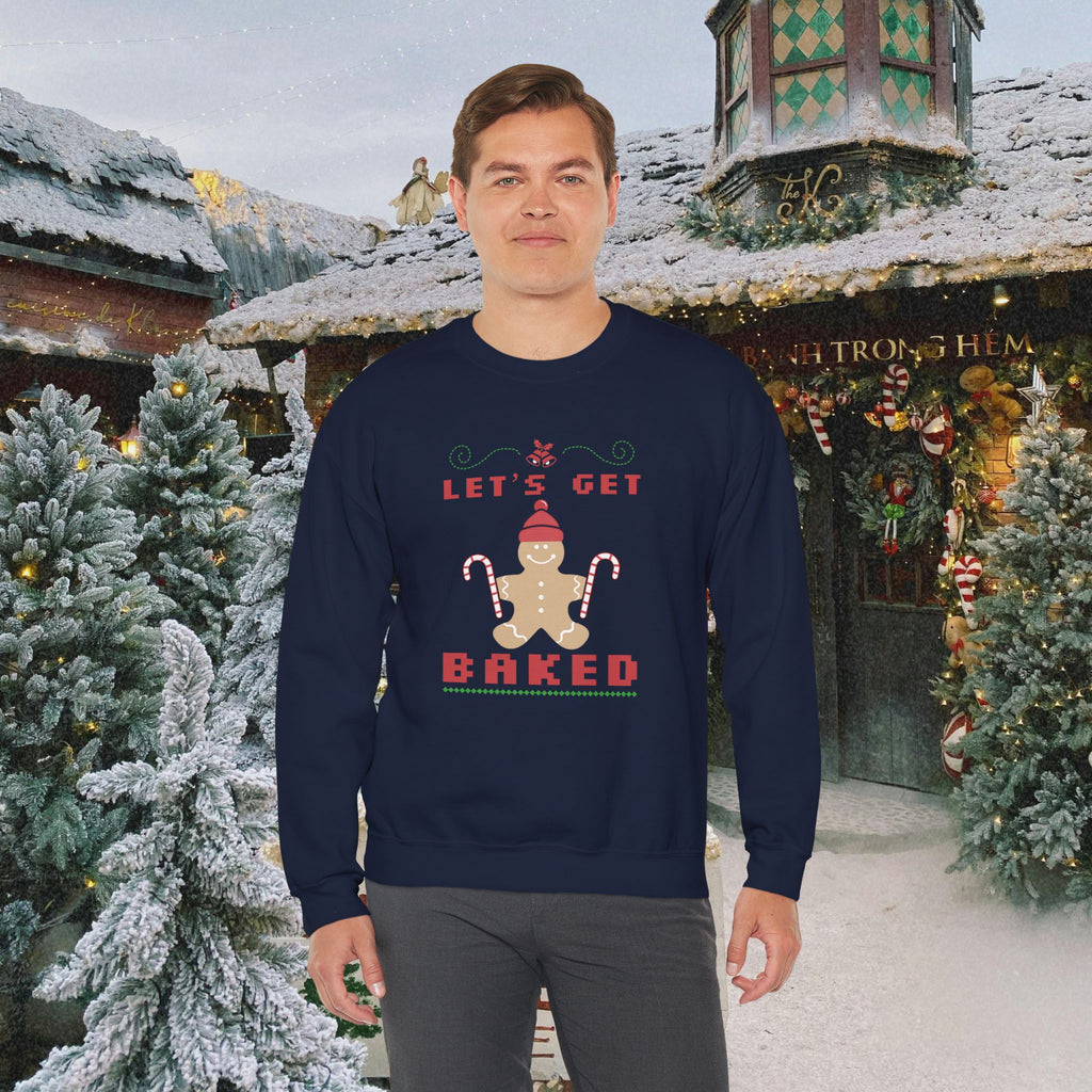 Holiday 'Let's Get Baked' Gingerbread Sweatshirt — Funny Christmas Baking Sweater