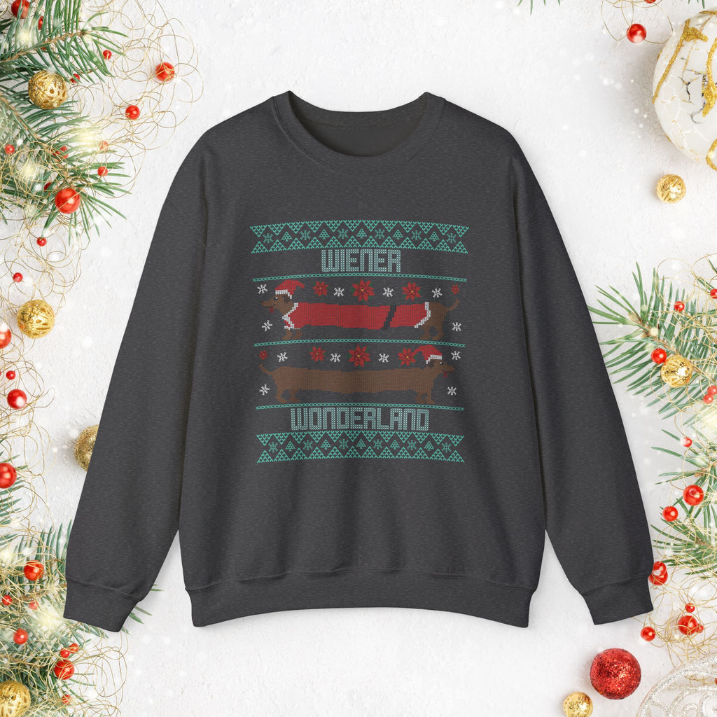 Dachshund Holiday Crewneck Sweatshirt — Cute Wiener Dog Christmas Sweater