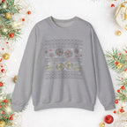 Geometric Dice Holiday Sweatshirt — Tabletop RPG Festive Crewneck