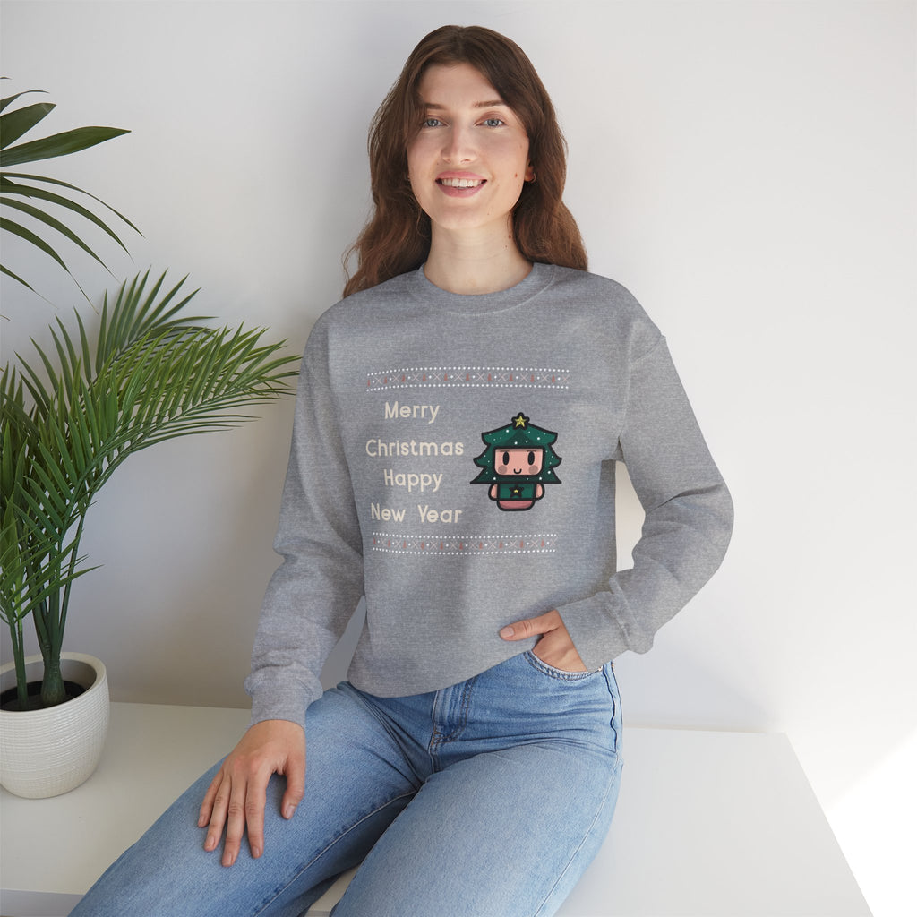 Christmas Nutcracker Crewneck Sweatshirt — "Merry Christmas Happy New Year" Holiday Pullover