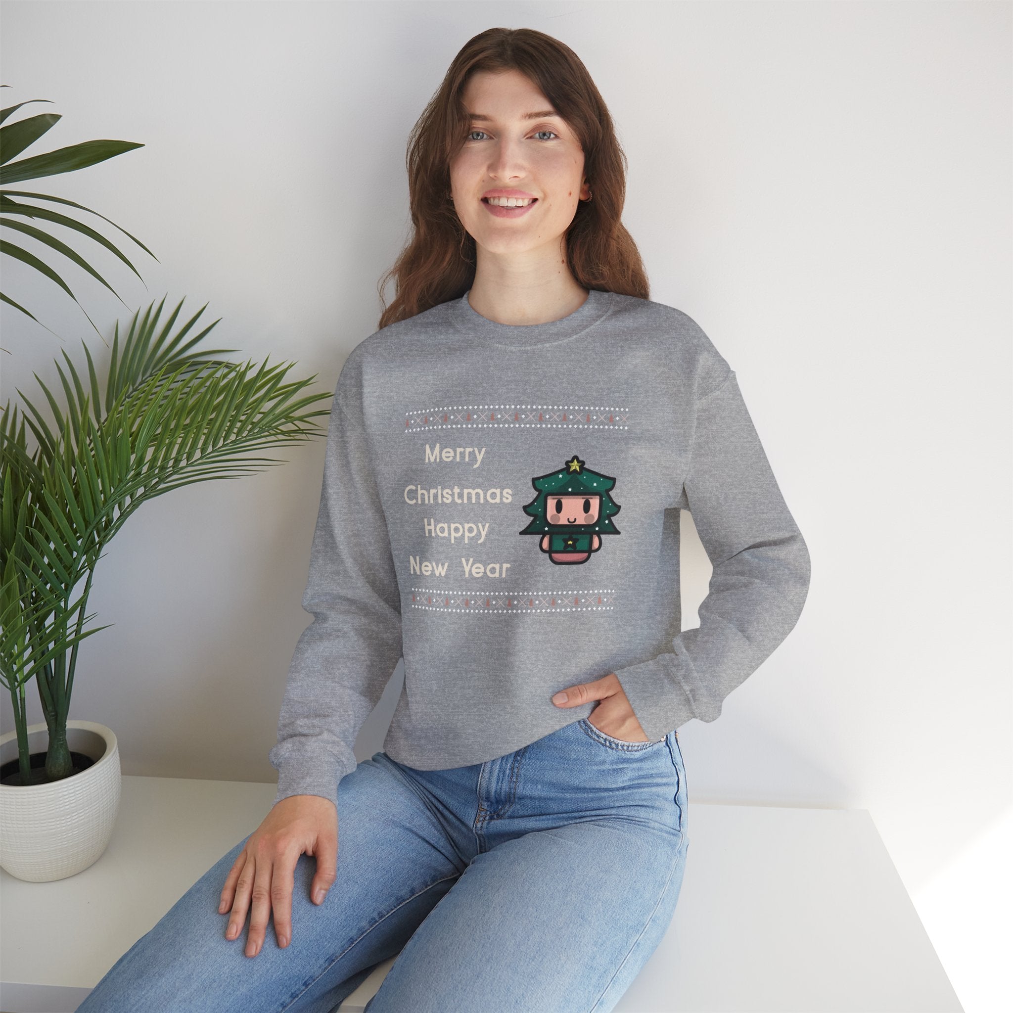 Christmas Nutcracker Crewneck Sweatshirt — "Merry Christmas Happy New Year" Holiday Pullover