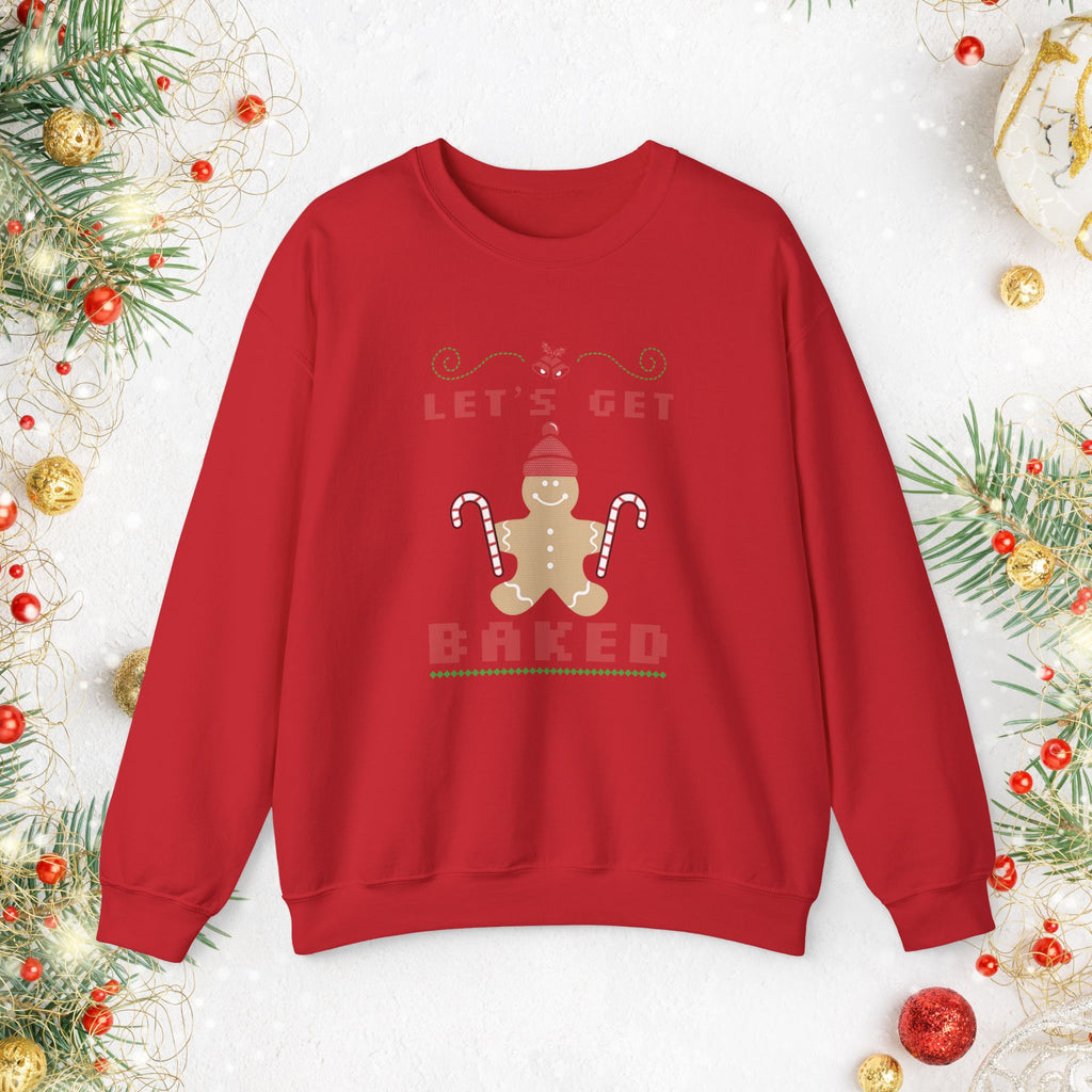 Holiday 'Let's Get Baked' Gingerbread Sweatshirt — Funny Christmas Baking Sweater
