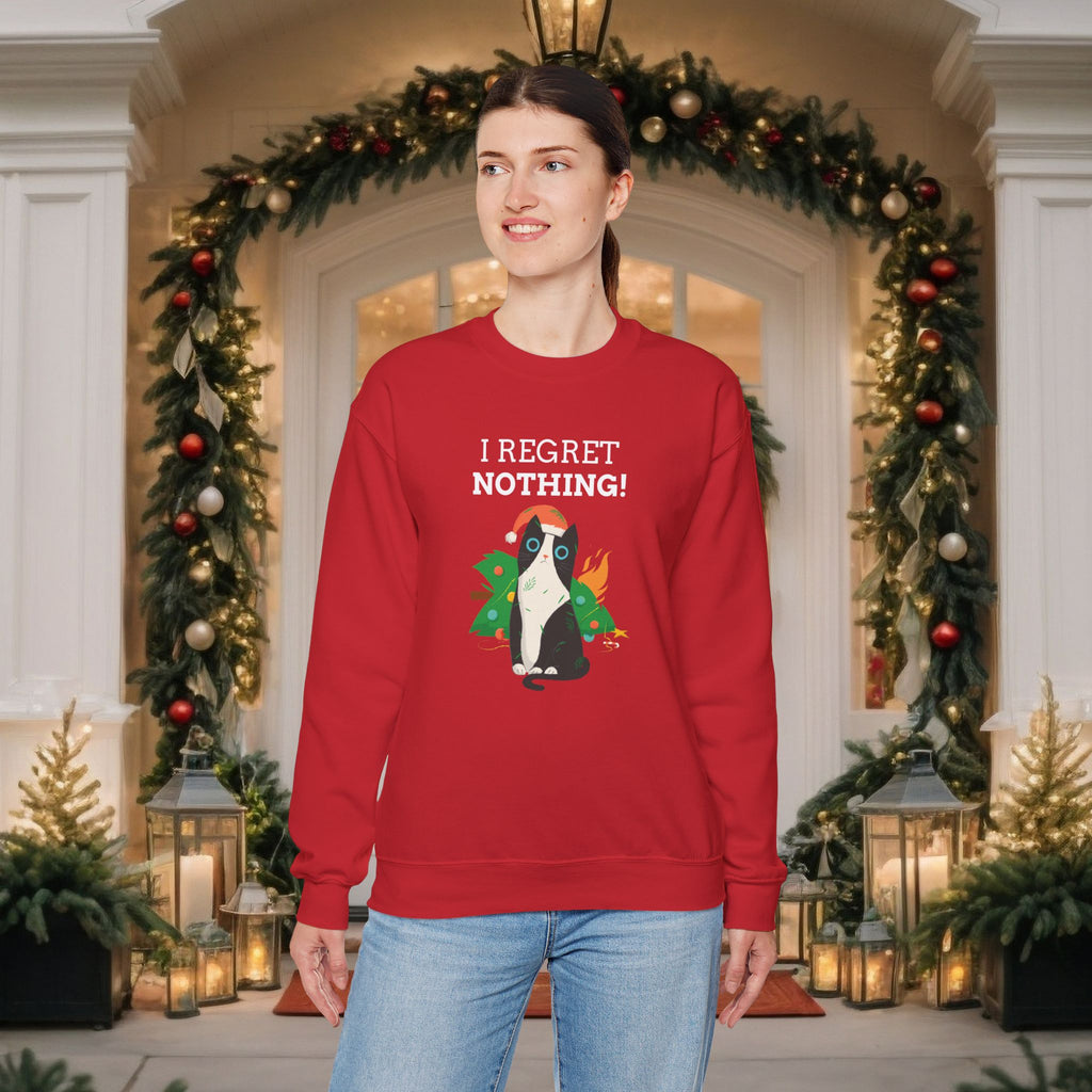 Meowy Christmas Cat Sweatshirt - Cute Holiday Cat Crewneck