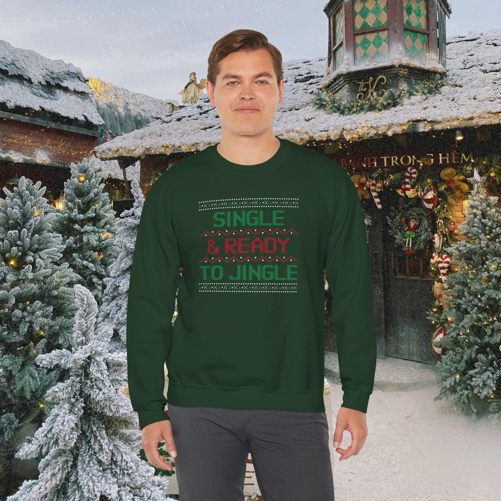 Single & Ready To Jingle Sweatshirt — Funny Christmas Holiday Crewneck