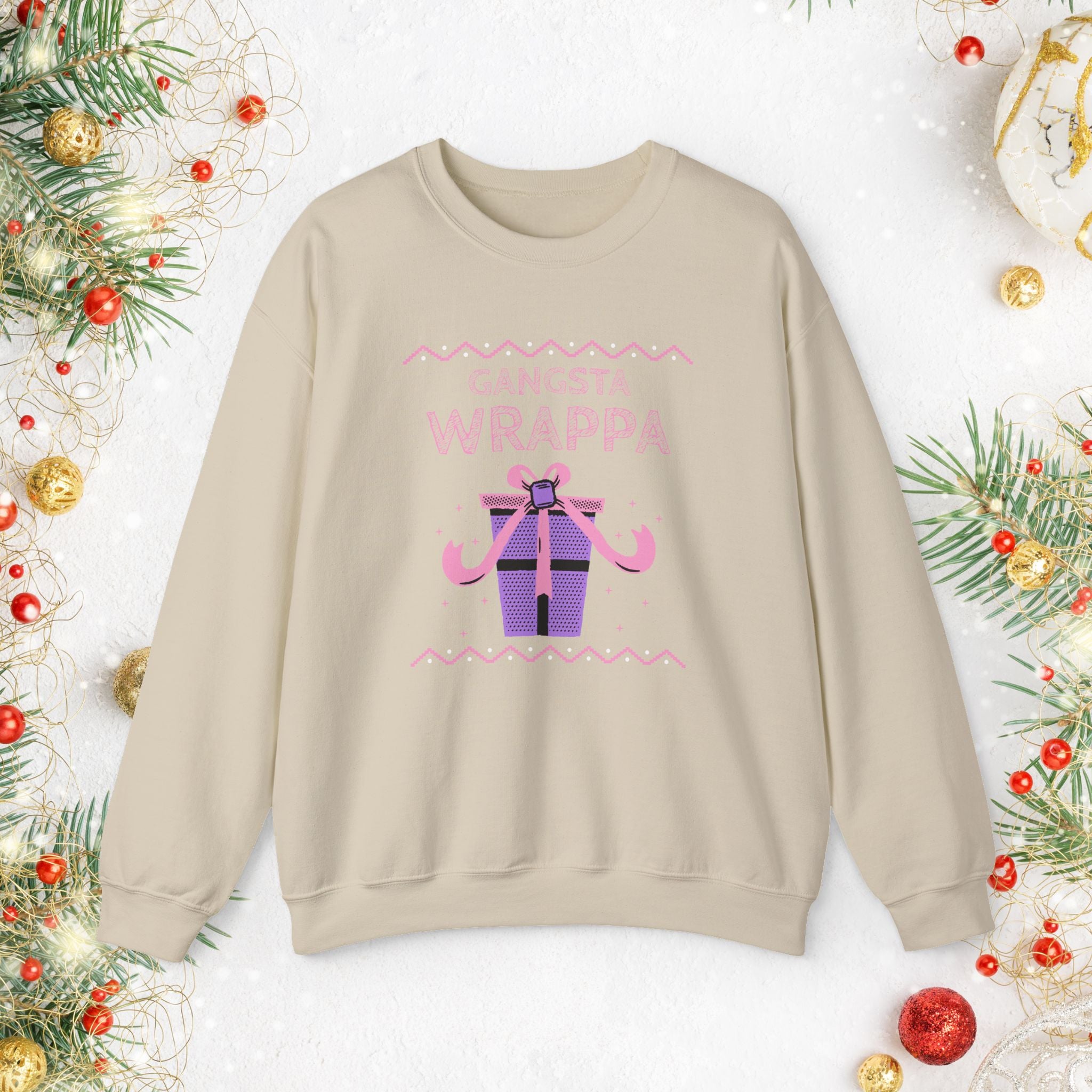 Gangsta Wrappa Christmas Sweatshirt — Funny Holiday Gift Sweater