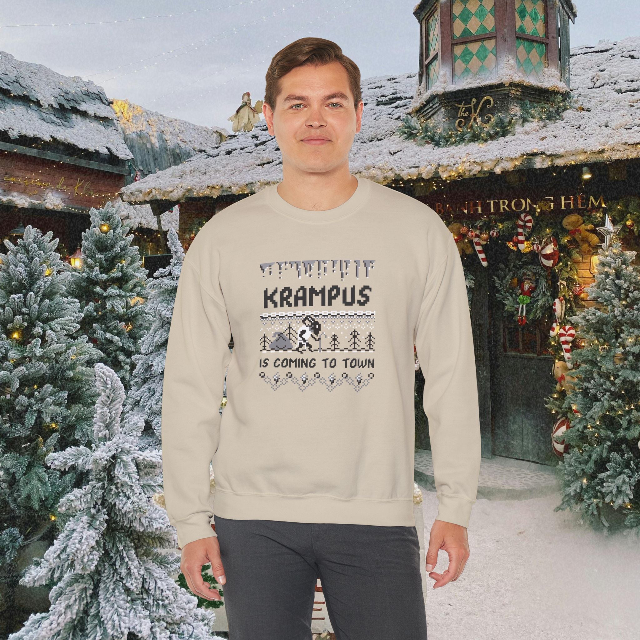 Krampus Is Coming To Town Sweatshirt — Funny Holiday Crewneck