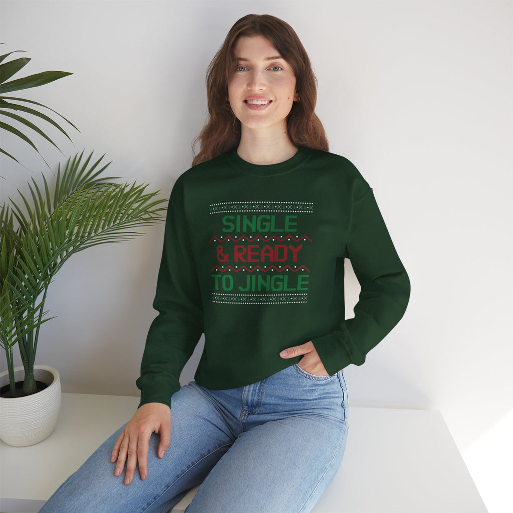 Single & Ready To Jingle Sweatshirt — Funny Christmas Holiday Crewneck