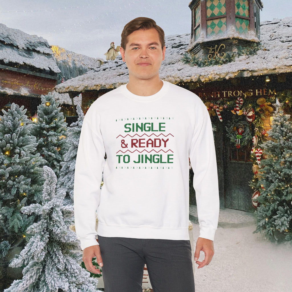 Single & Ready To Jingle Sweatshirt — Funny Christmas Holiday Crewneck