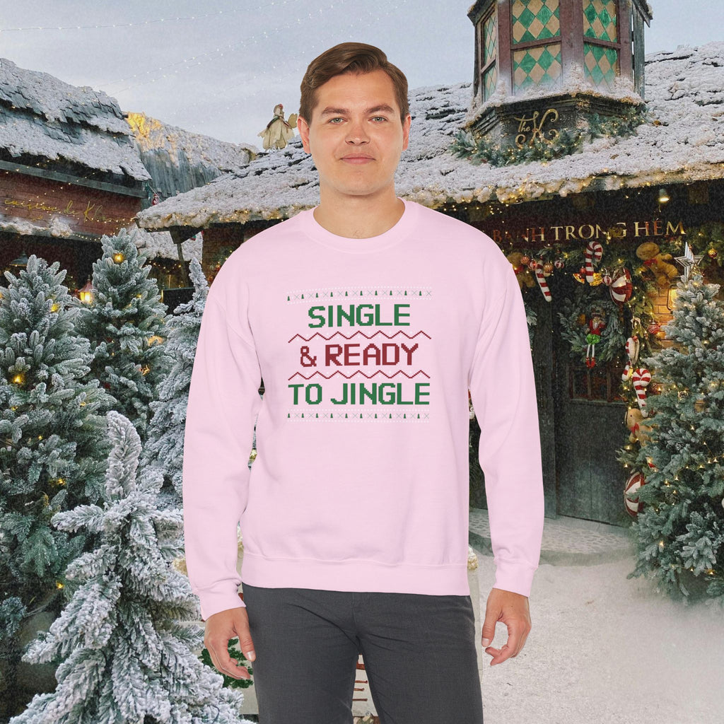 Single & Ready To Jingle Sweatshirt — Funny Christmas Holiday Crewneck
