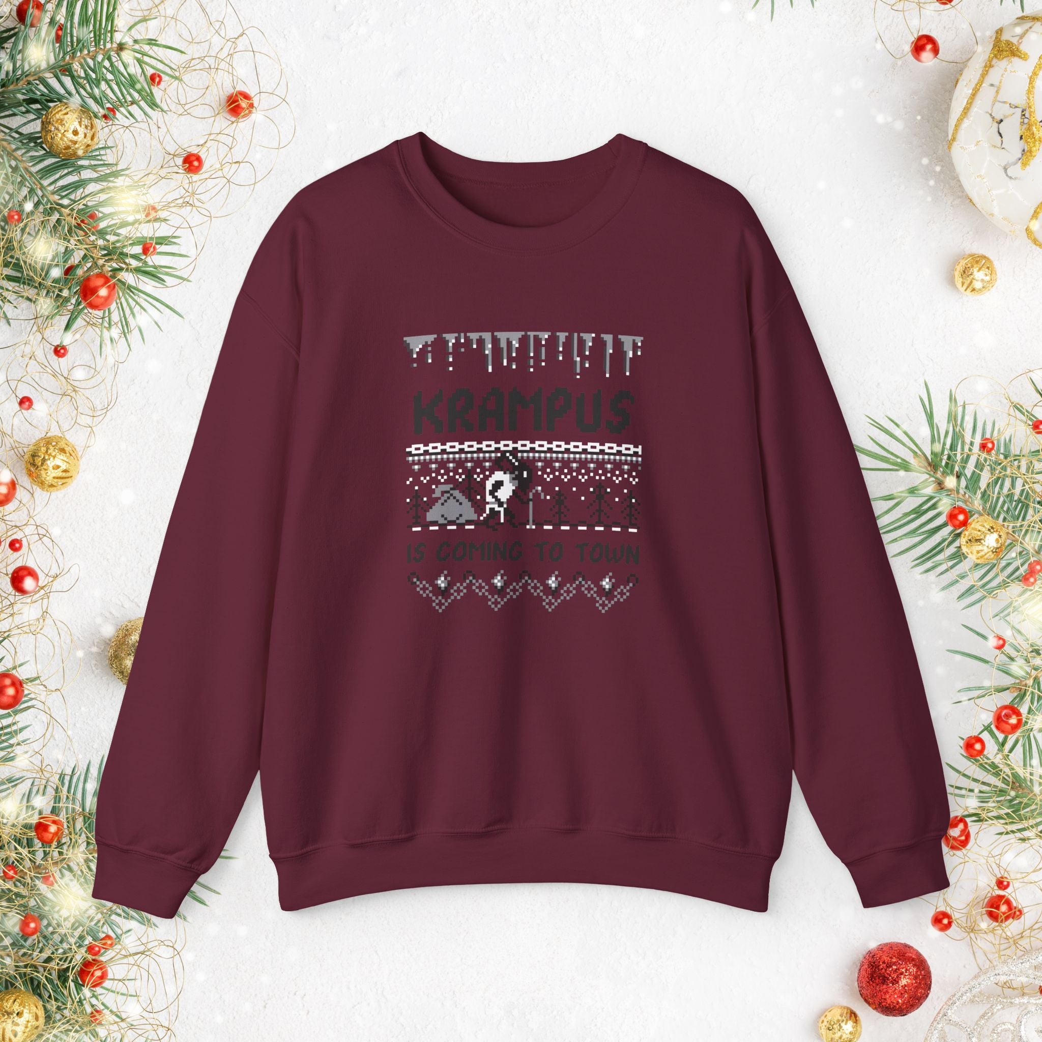 Krampus Is Coming To Town Sweatshirt — Funny Holiday Crewneck
