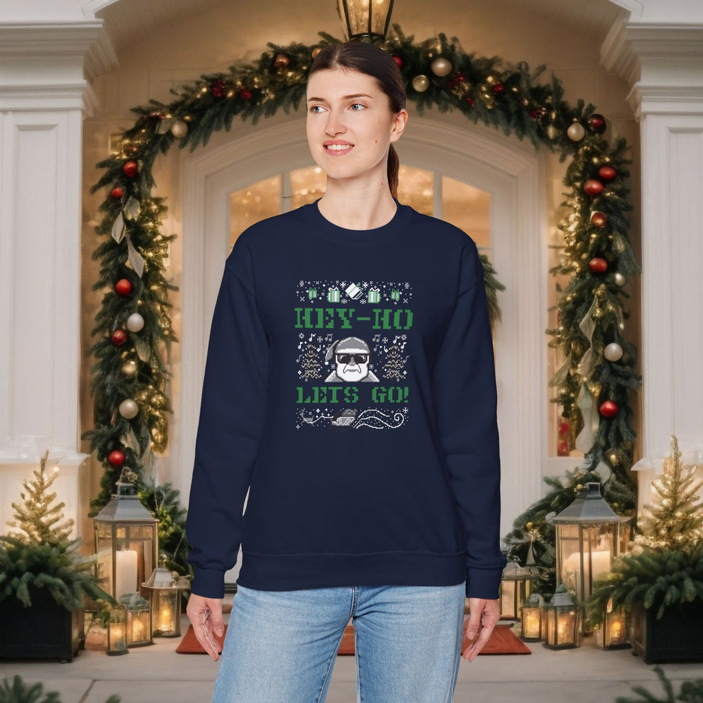 Hey-Ho Lets Go Punk Rock Christmas Sweatshirt