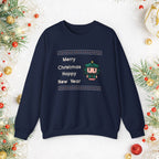 Christmas Nutcracker Crewneck Sweatshirt — "Merry Christmas Happy New Year" Holiday Pullover