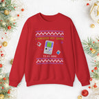 I Paused My Game Retro Handheld Sweatshirt — Gamer Christmas Ugly Sweater