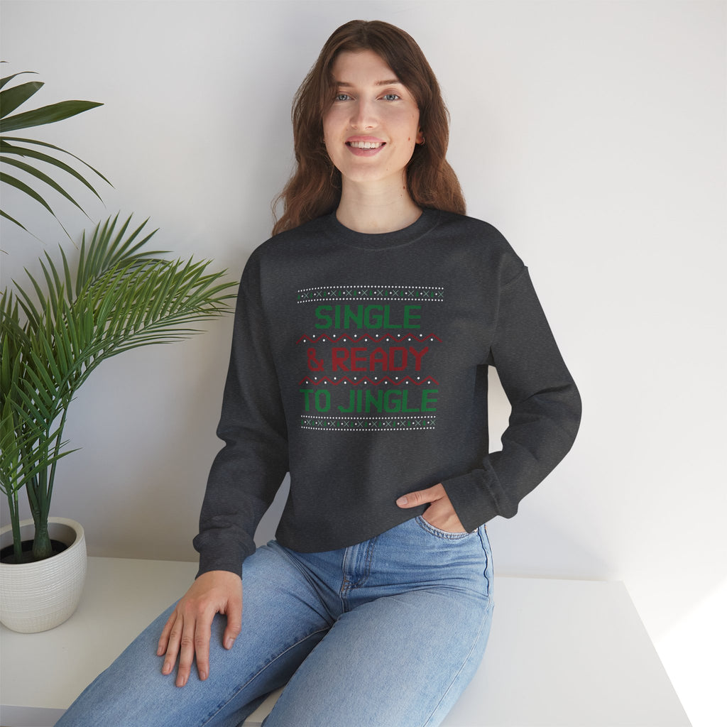Single & Ready To Jingle Sweatshirt — Funny Christmas Holiday Crewneck