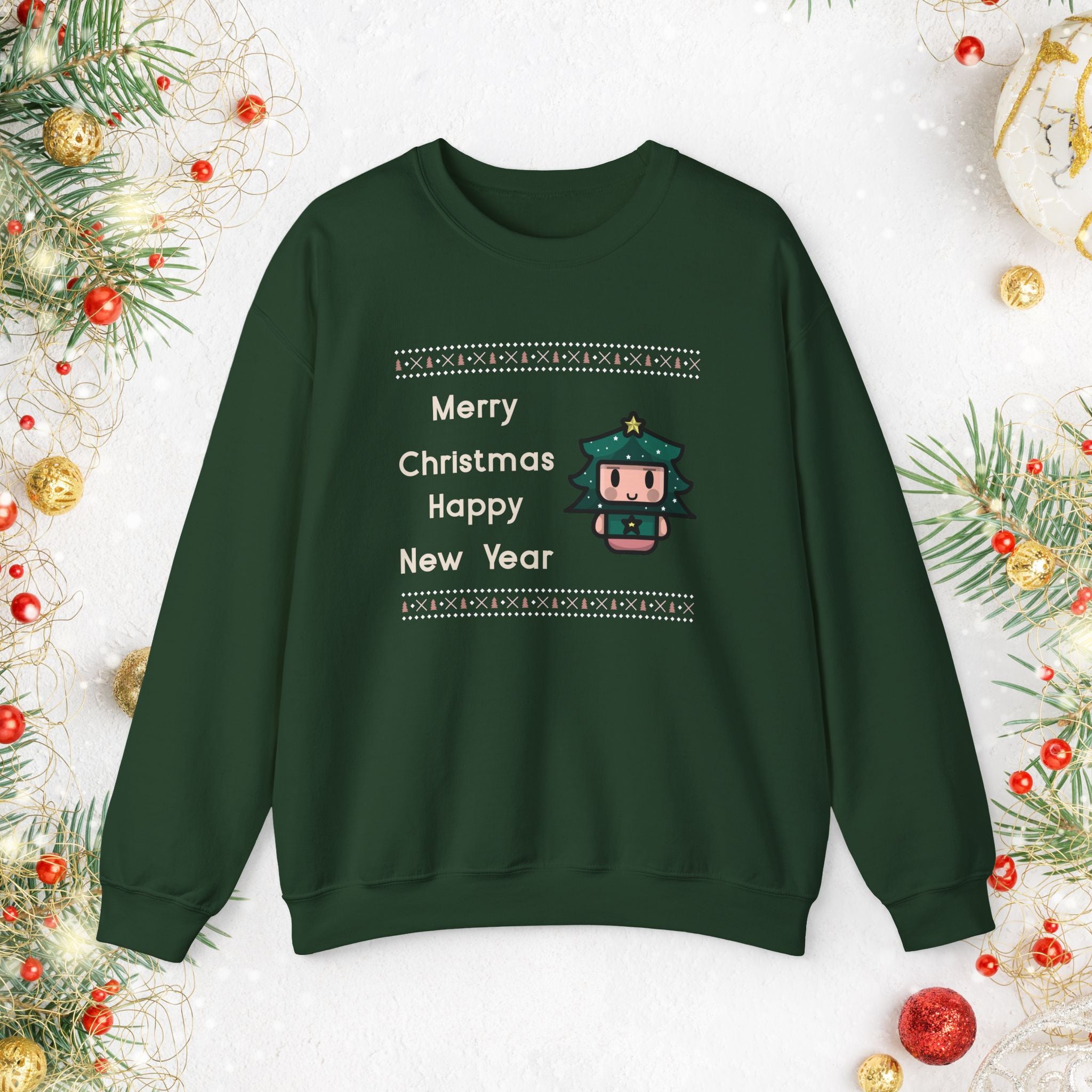 Christmas Nutcracker Crewneck Sweatshirt — "Merry Christmas Happy New Year" Holiday Pullover