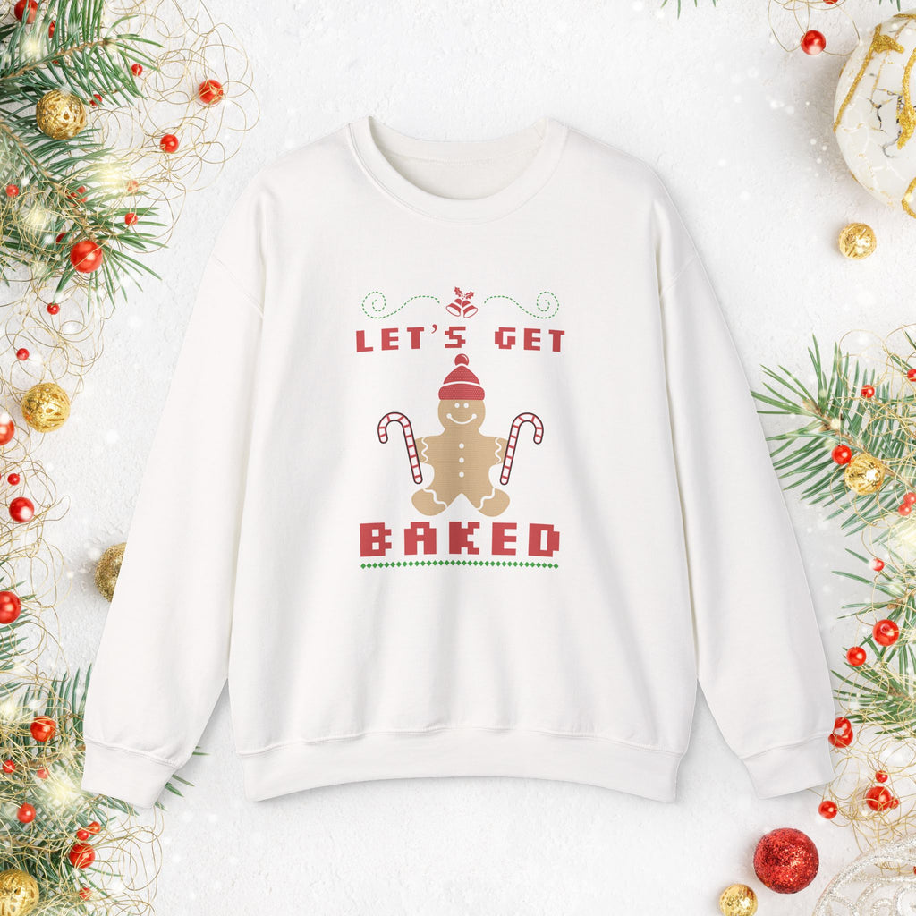 Holiday 'Let's Get Baked' Gingerbread Sweatshirt — Funny Christmas Baking Sweater
