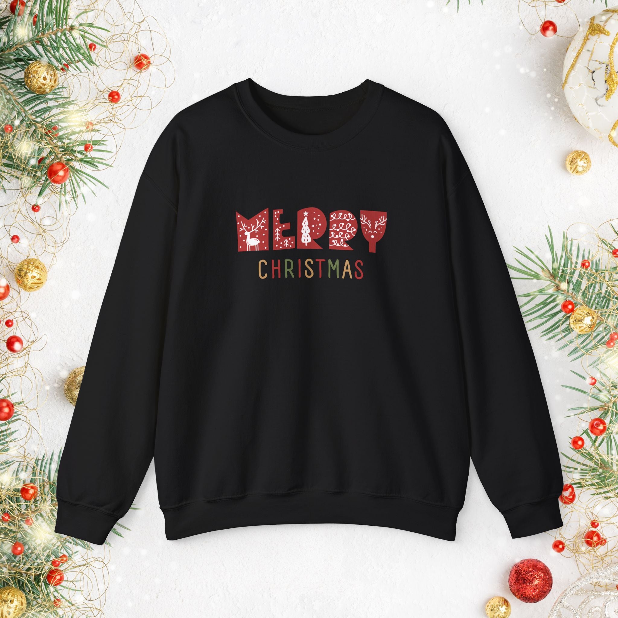 'Merry Christmas' Holiday Sweater - Festive Holiday Crewneck