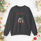 Christmas Reindeer Crewneck Sweatshirt — "Xmas Time, Happy Holidays" Holiday Sweatshirt