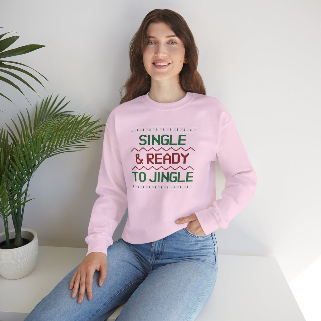 Single & Ready To Jingle Sweatshirt — Funny Christmas Holiday Crewneck