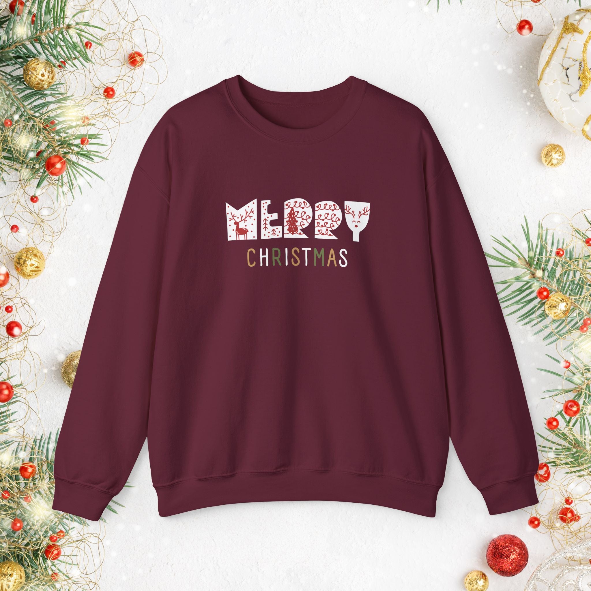 'Merry Christmas' Holiday Sweater - Festive Holiday Crewneck