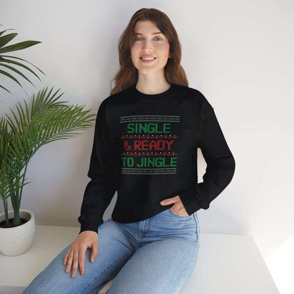 Single & Ready To Jingle Sweatshirt — Funny Christmas Holiday Crewneck