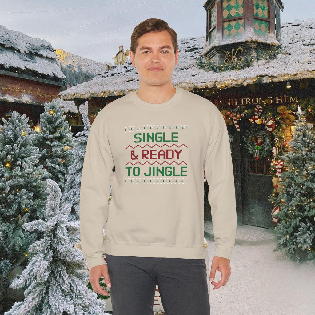 Single & Ready To Jingle Sweatshirt — Funny Christmas Holiday Crewneck