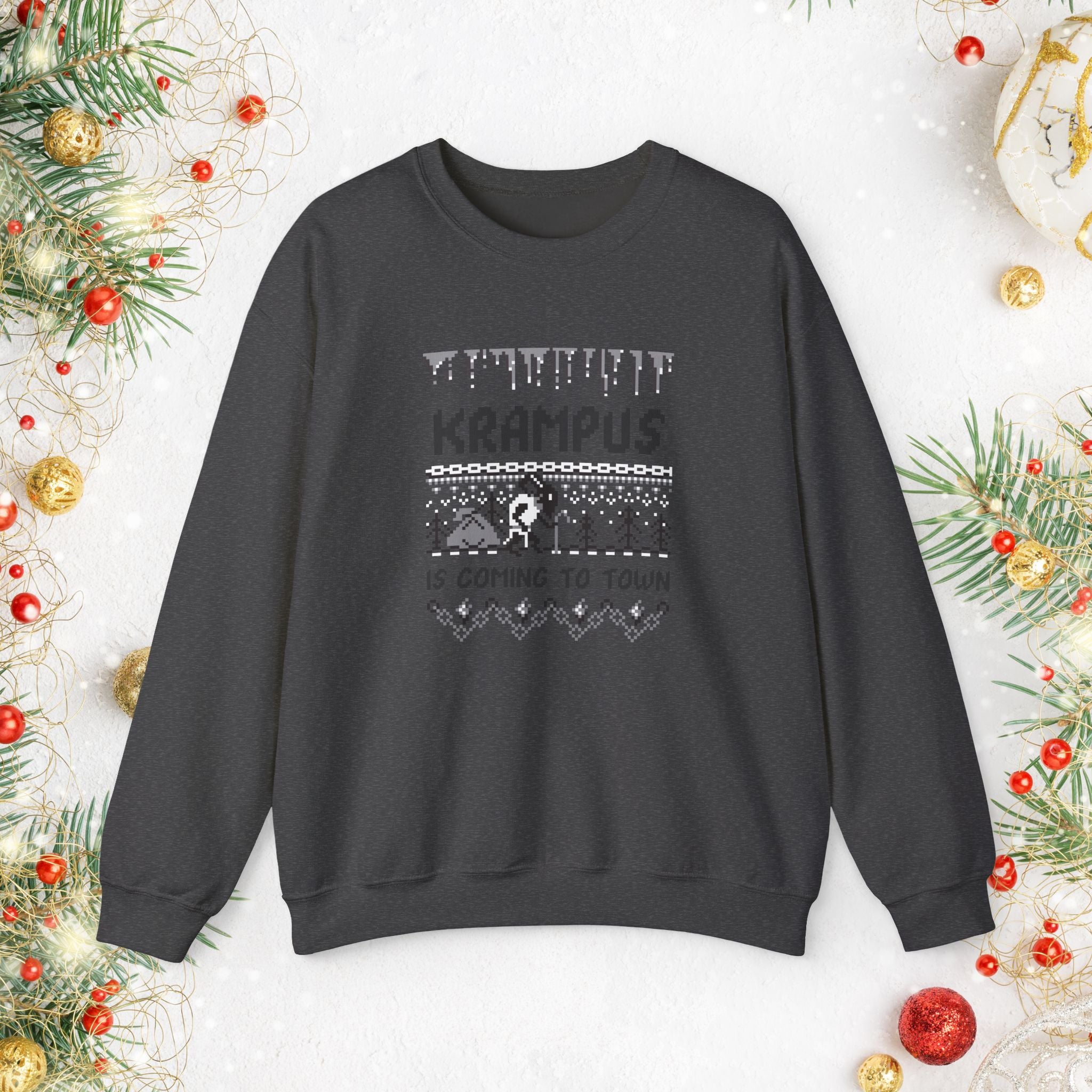Krampus Is Coming To Town Sweatshirt — Funny Holiday Crewneck