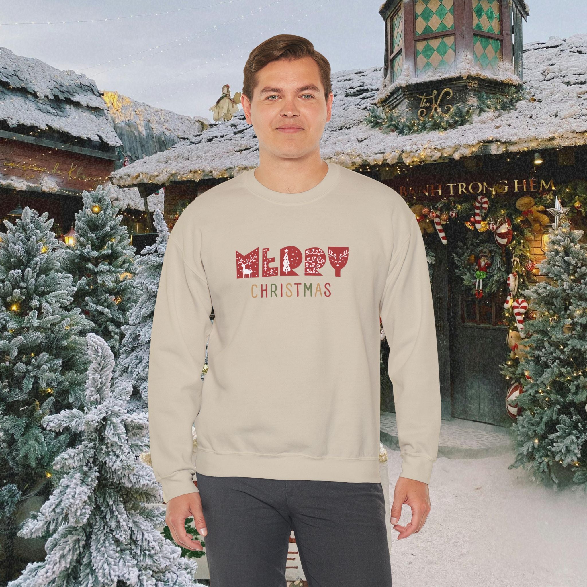 'Merry Christmas' Holiday Sweater - Festive Holiday Crewneck